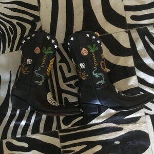Brother Vellies Black Embroidered Boots